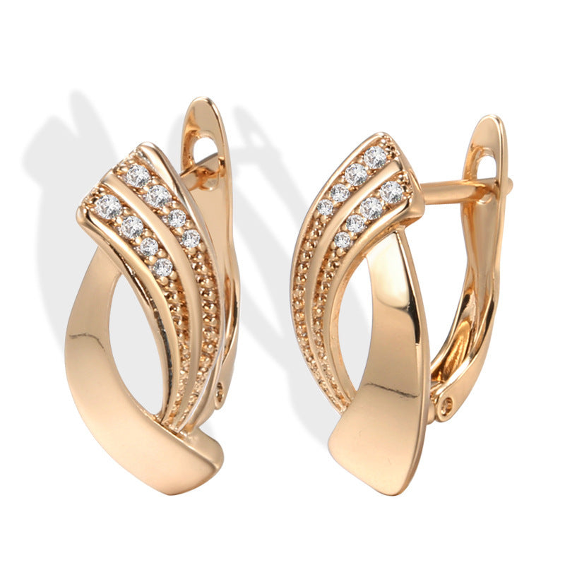 Temperament Zircon Earnail Female 585 Rose Gold Zircon