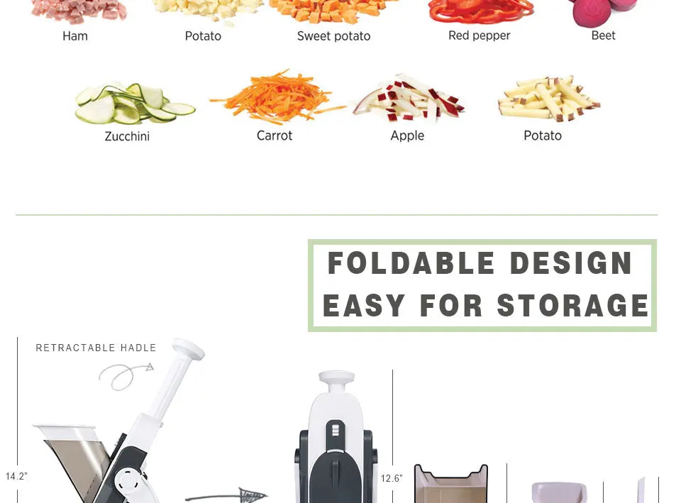 Vegetable Cutter, Food Chopper, Dicer Fruit, French Fry, SS 420 ABS AS,Mandoline Slicer, Kitchen Accessories,Home Gadgets, JS001