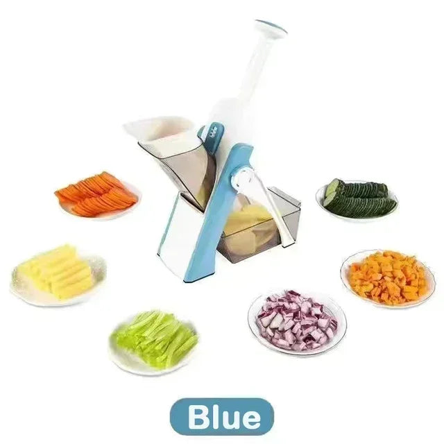 Hachoir à légumes manuel sûr 5 en 1, trancheuse multifonction, accessoires de cuisine, bandes, julienne, mandoline, D479