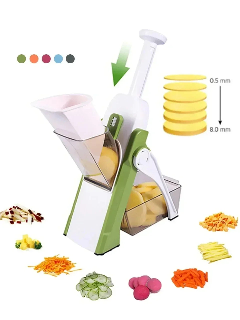 Hachoir à légumes manuel sûr 5 en 1, trancheuse multifonction, accessoires de cuisine, bandes, julienne, mandoline, D479