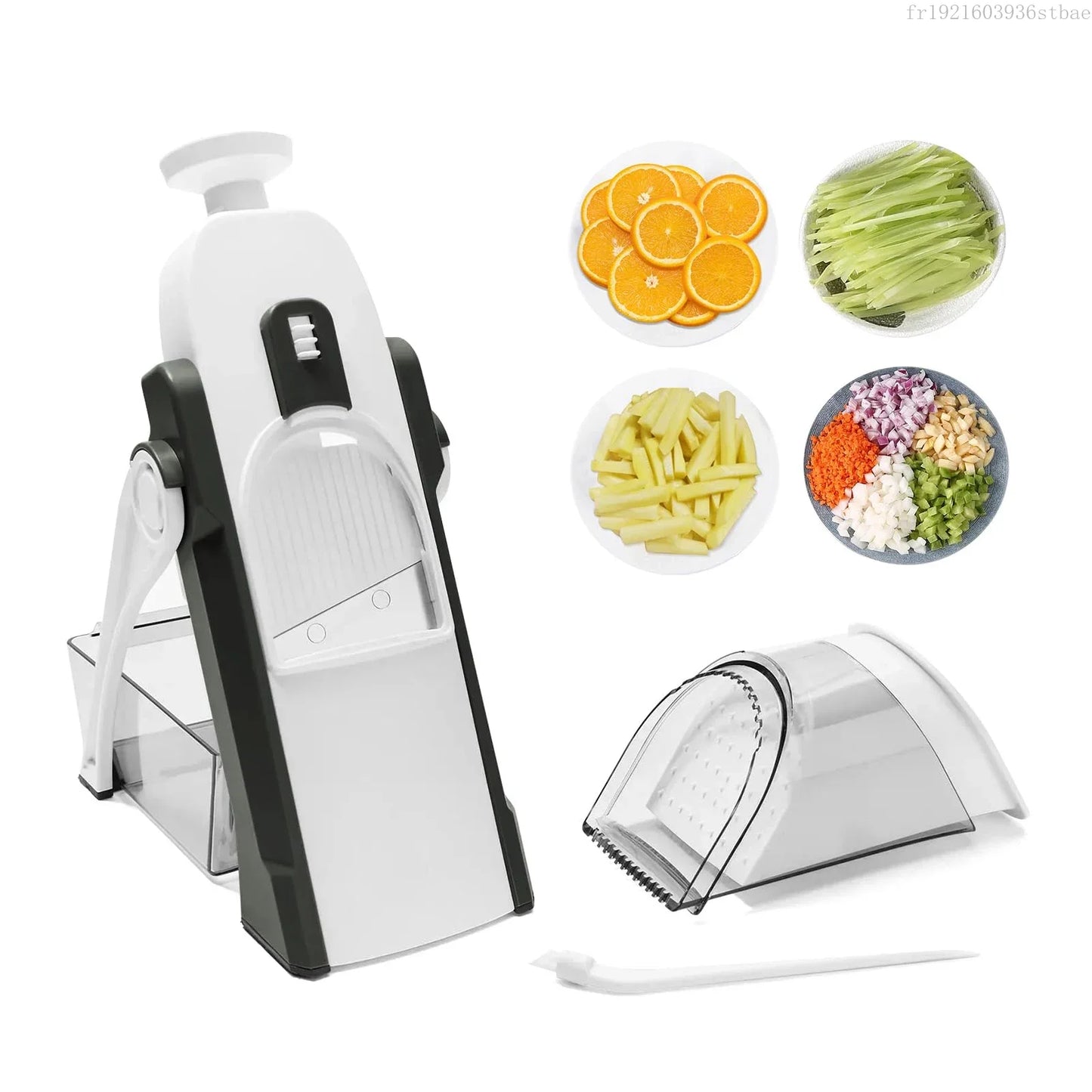 Hachoir à légumes manuel sûr 5 en 1, trancheuse multifonction, accessoires de cuisine, bandes, julienne, mandoline, D479