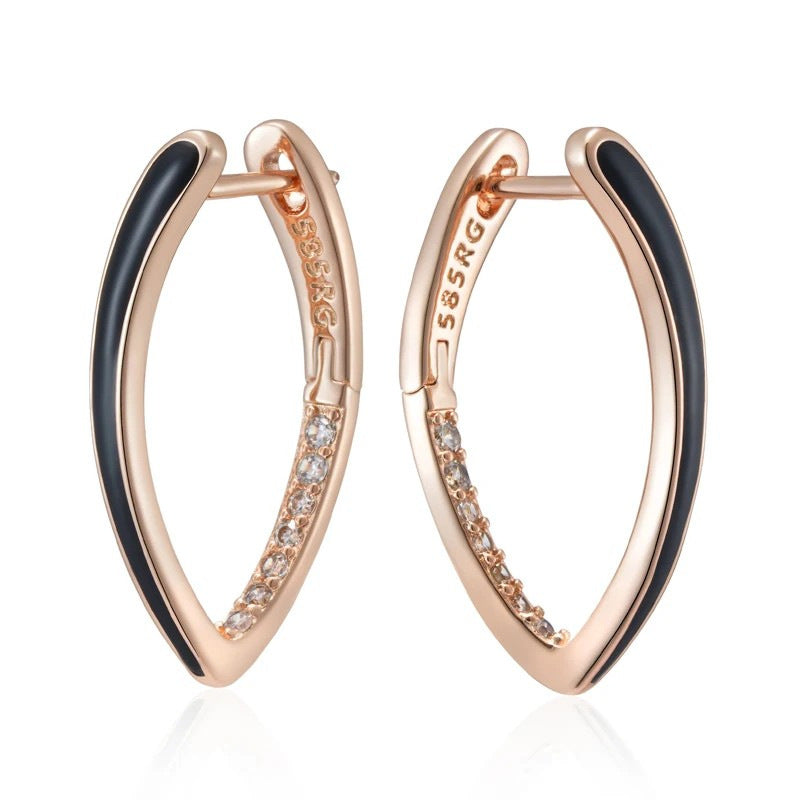 Temperament Zircon Earnail Female 585 Rose Gold Zircon